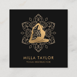Cartão De Visita Quadrado Instrutor de malhação Yoga Instrutor, Yoga pose, G