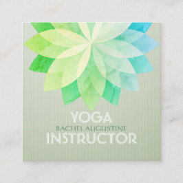 Cartão De Visita Quadrado Instrutor de Meditação do YOGA Studio Mandala Colo