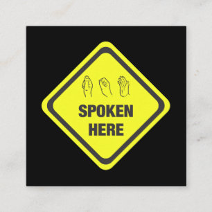 Cartão De Visita Quadrado Intérprete americano do linguagem gestual