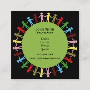 Cartão De Visita Quadrado Intérprete moderno Freelance da língua do tradutor
