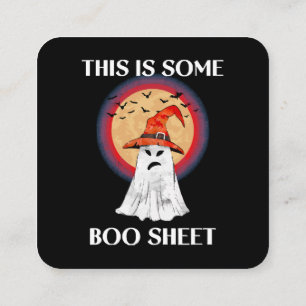 Cartão De Visita Quadrado Isto É Alguma Folha de Boo Halloween Fantasma Dive