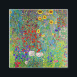 Cartão De Visita Quadrado Jardim de fazenda com Sunflower Gustav Klimt<br><div class="desc">Jardim de fazenda com Sunflower Gustav Klimt</div>