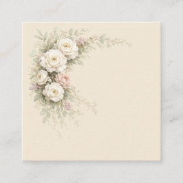 Cartão De Visita Quadrado Jardim de Rosas em Aquarela para Sempre