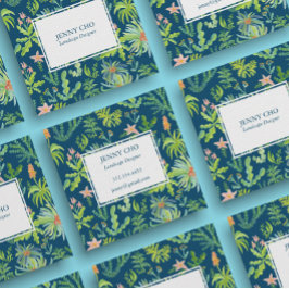 Cartão De Visita Quadrado Jardineiro Paisagista Plantas de jardinagem modern