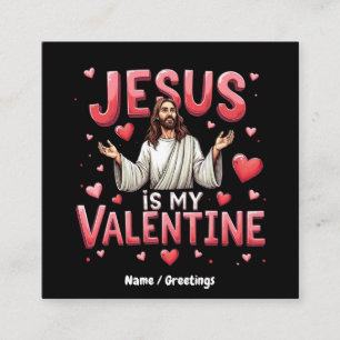 Cartão De Visita Quadrado Jesus é meu Namorados celebra amor com fé