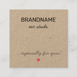 Cartão De Visita Quadrado Jewelry Tiny Heart Rustic Earrings Holandês