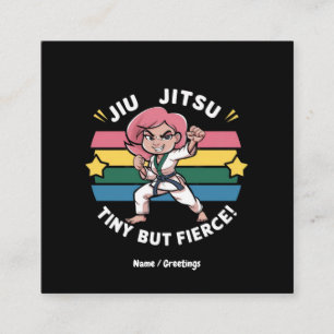 Cartão De Visita Quadrado Jiu Jitsu Tiny, Mas Empoderada, Garotas Confiantes