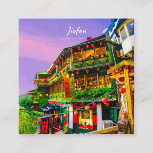 Cartão De Visita Quadrado Jiufen, Taiwan - Antiga Casa de Chá