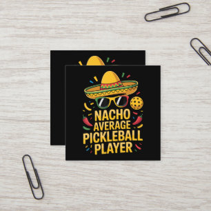 Cartão De Visita Quadrado Jogador de pickleball não médio