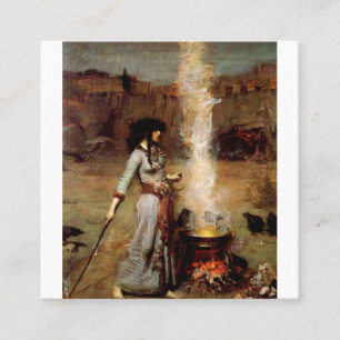 Cartão De Visita Quadrado John William Waterhouse O Círculo Mágico