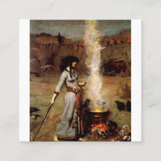 Cartão De Visita Quadrado John William Waterhouse O Círculo Mágico