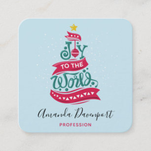 Cartão De Visita Quadrado Joy para a tipografia da citação mundial de Nata