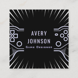 Cartão De Visita Quadrado Joypad Modern de Jogos em Vídeo Bold Artsy