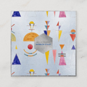 Cartão De Visita Quadrado Kandinsky, Watercolor, Porta de Esquema de Kiev