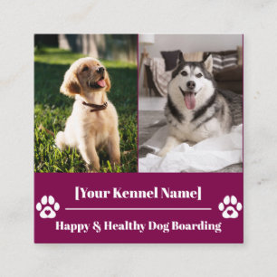 Cartão De Visita Quadrado Kennel Pet Quadrado Personalizado com Impressão de