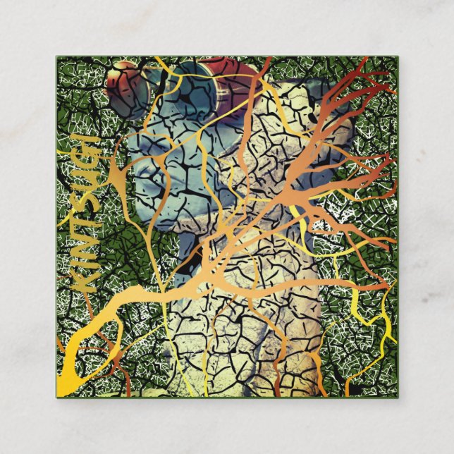 Cartão De Visita Quadrado Kintsugi - reparierte Identität (Frente)