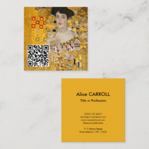 Cartão De Visita Quadrado Klimt - Retrato de Adele Bloch-Bauer I - Código QR