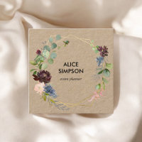 Kraft Floral Azul e Borgonha