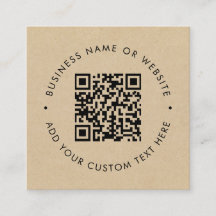 Kraft QR Code Business Card l Branded scannable QR
