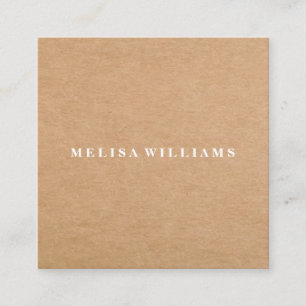 Cartão De Visita Quadrado Kraft rústico elegante