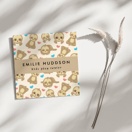 Cartão De Visita Quadrado Laminhas bonitas, Kids Play Center, Centro de Ativ