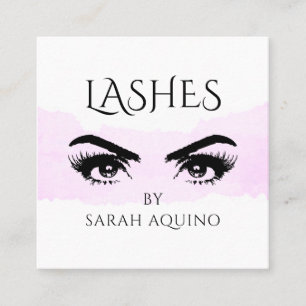 Cartão De Visita Quadrado Lâmpadas de Artista de Maqueamento de Cores de Águ