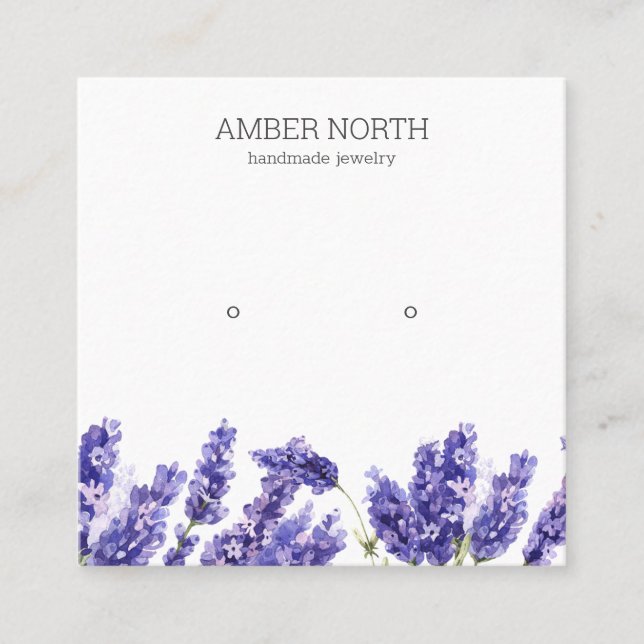 Cartão De Visita Quadrado Lavanda Lilac Vídeo Estendido com Orelha (Frente)