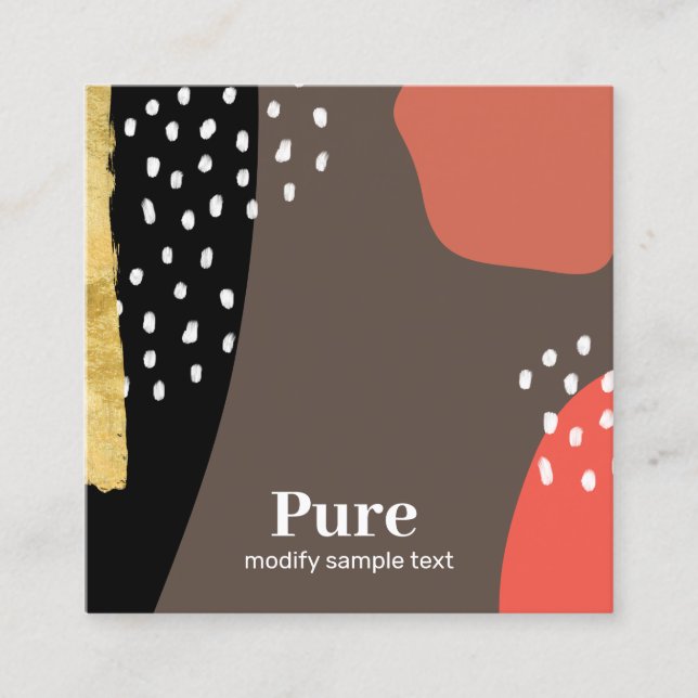 Cartão De Visita Quadrado Legal arte Abstrato (Frente)