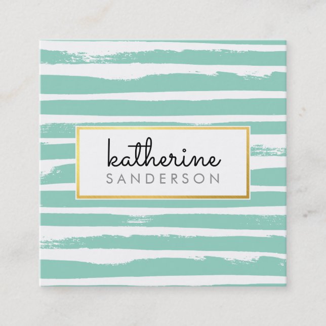 Cartão De Visita Quadrado LEGAL BRUSH STROKE criativo, preto, dourado (Frente)