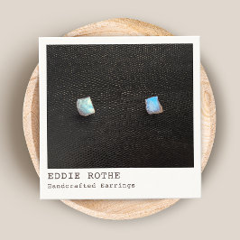 Cartão De Visita Quadrado Legal Tela de Orelha Branca Preta e Preta