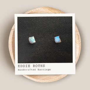 Cartão De Visita Quadrado Legal Tela de Orelha Branca Preta e Preta