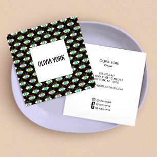 Cartão De Visita Quadrado Legal tendência Terceiro Padrão de Olhos