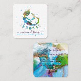 Cartão De Visita Quadrado Leitura espiritual de tarot da lua sereia