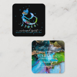 Cartão De Visita Quadrado Leitura tarô espiritual da lua sereia estrelas zod