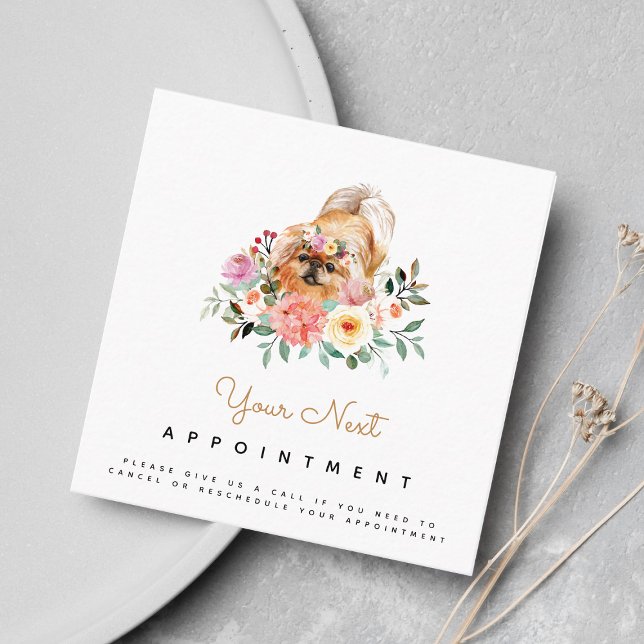 Cartão De Visita Quadrado Lembrete de Compromisso de Cachorro de Cuta de Aqu (Criador carregado)