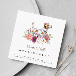 Cartão De Visita Quadrado Lembrete de Compromisso de Terrier Jack Russel Flo