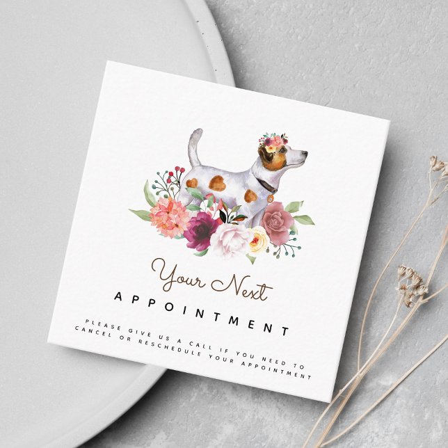 Cartão De Visita Quadrado Lembrete de Compromisso de Terrier Jack Russel Flo (Criador carregado)