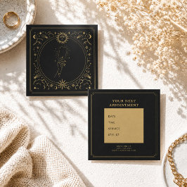 Cartão De Visita Quadrado Lembrete de Compromisso Místico Tarot Mão Celestia