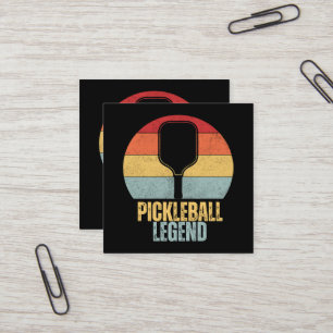Cartão De Visita Quadrado Lenda Engraçada do Pickleball