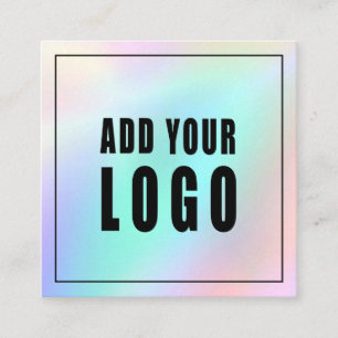 Cartão De Visita Quadrado Letras de guiamento elegantes holográficas clássic
