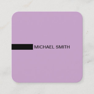 Cartão De Visita Quadrado Lilac e Preto Moderno Minimalista