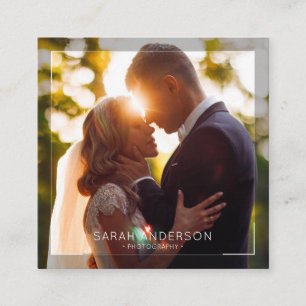 Cartão De Visita Quadrado Limpeza de Fotografias Simples Moderna