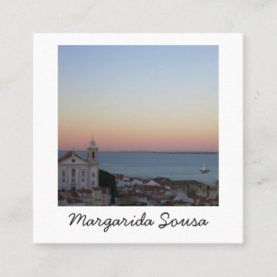 Cartão De Visita Quadrado Lisboa Portugal Cidade Europa Foto Viagem Turismo