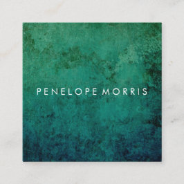 Cartão De Visita Quadrado Lista de Beleza Verde Azul