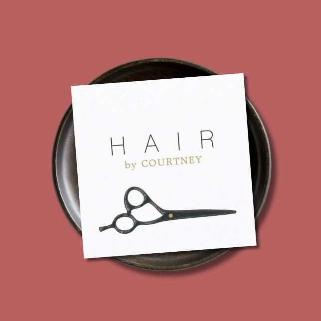 Cartão De Visita Quadrado Lista de Cabelos de Cinzas Brancas Limpas Modernas (Criador carregado)