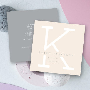 Cartão De Visita Quadrado Lista de estilos minimalistas moderna simples mono