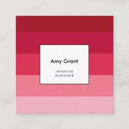Cartão De Visita Quadrado Listras cor-de-rosa