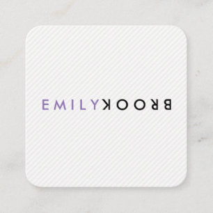 Cartão De Visita Quadrado Listras do sacudir da letra