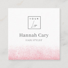 Cartão De Visita Quadrado Lite rosa, Lite, Beleza Salon
