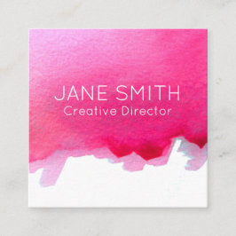 Cartão De Visita Quadrado Logotipo branco cor-de-água moderna indústria cria